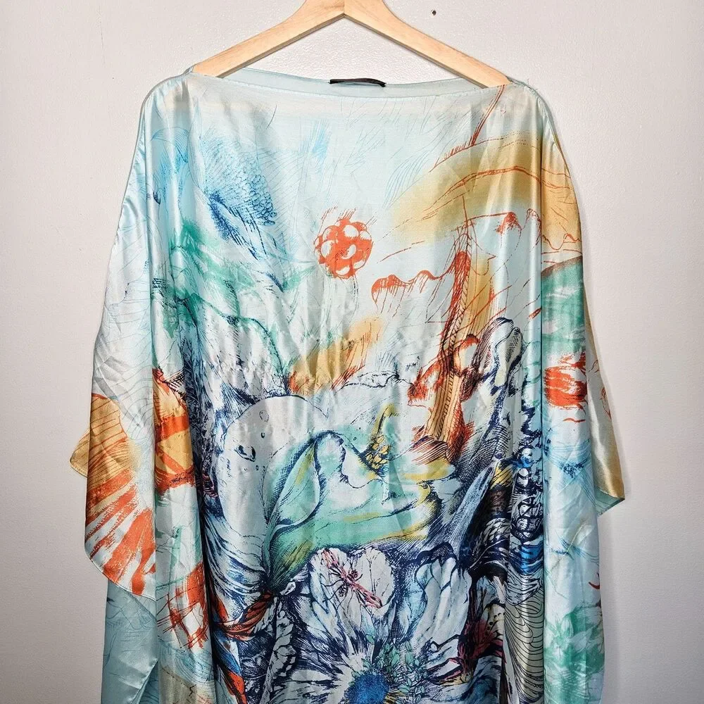 Silky Women's Kaftan Coverup Casual Dress OS Floral Lightweight Breathable Boho